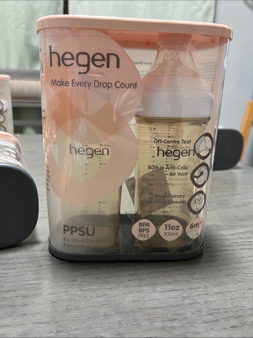 Hegen -  Anti-Colic Feeding Bottle - Amber - 11 oz/2pk Amber